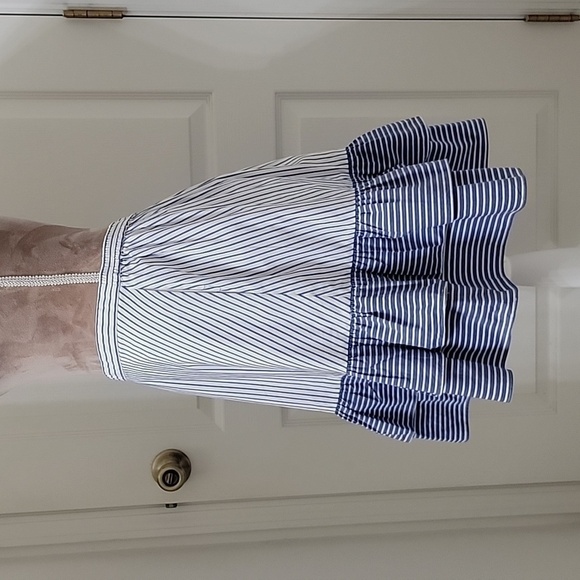 J Crew Size 6T "White Lagoon" Striped, Ruffled Tiered Skirt, Excellent Condition - Picture 2 of 11